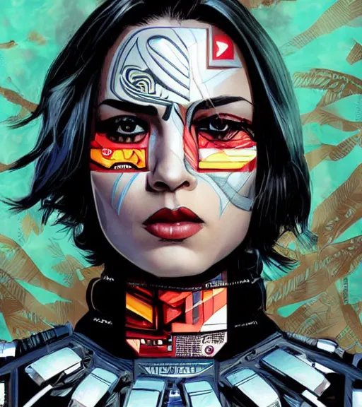 Image similar to maori female android, by MARVEL comics and Sandra Chevrier