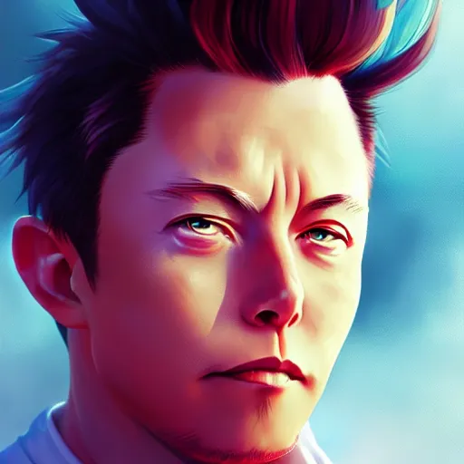 Image similar to anime portrait of elon musk as an anime cat girl by Stanley Artgerm Lau, WLOP, Rossdraws, James Jean, Andrei Riabovitchev, Marc Simonetti, and Sakimichan, trending on artstation