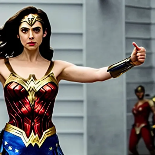 Image similar to Alison Brie as Wonder Woman, movie screenshot