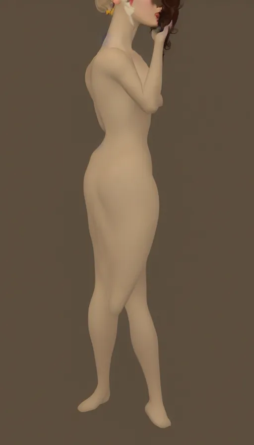 Prompt: a elegant girl wearing backless sweater, full body, by alphonse mucha, octane render