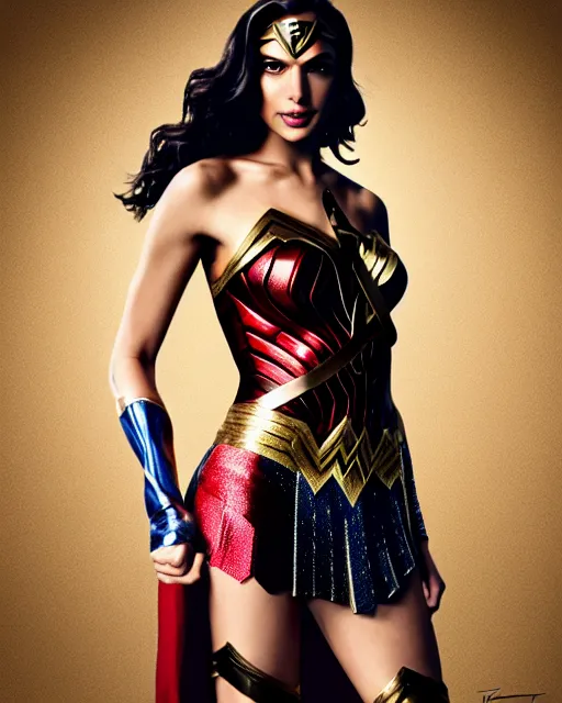 Prompt: Gal Gadot as a beautiful Chimpanzee dressed as Wonder Woman. Hyperreal, Trending on Artstation photography in the style of Mario Testino