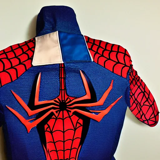 Image similar to spiderman wearing cowboy jacket