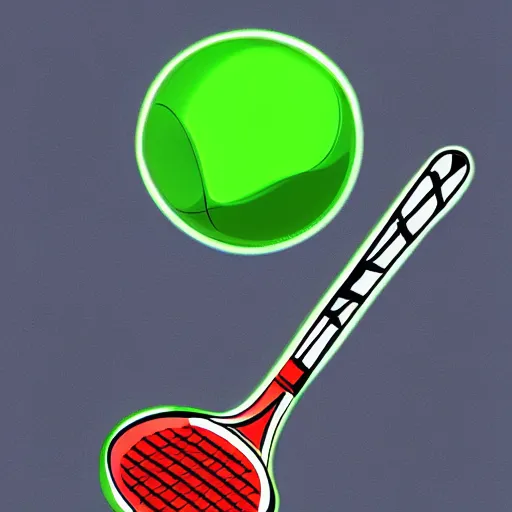 Prompt: ❌🎾🤘, digital art