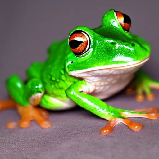 Prompt: newly discovered frog that is the cutest, most adorable, animal ever seen