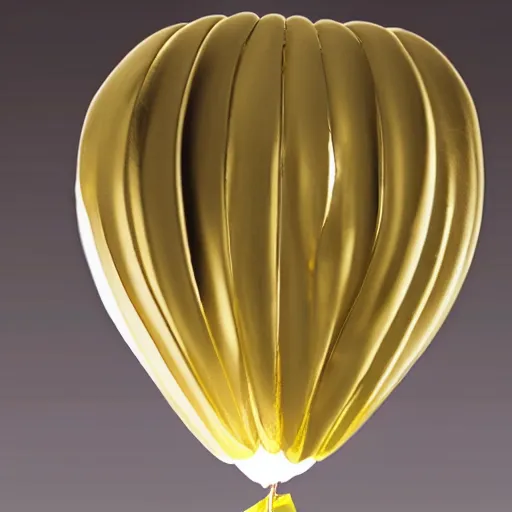 Prompt: a photo of real gold foil ballon in shape of h