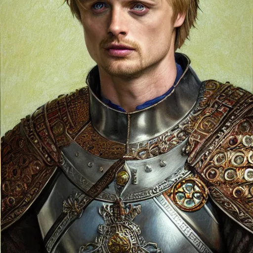 Prompt: attractive bradley james as attractive king arthur pendragon, natural lighting, high quality, very detailed painting, by, donato giancola