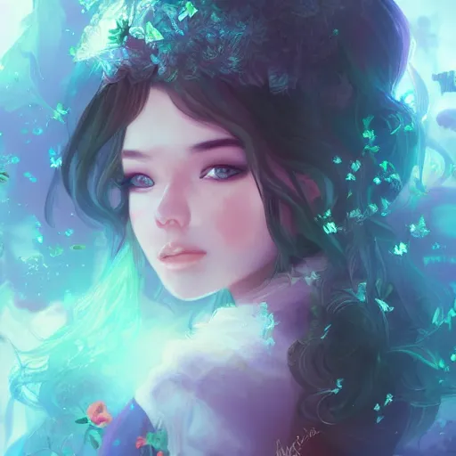 Prompt: portrait of a beautiful cute girl falling into the third dimension by Ross Tran, 4k, intricate details