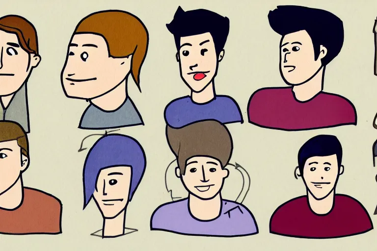 Image similar to Drawn guy, in full growth, in different styles, with different backgrounds