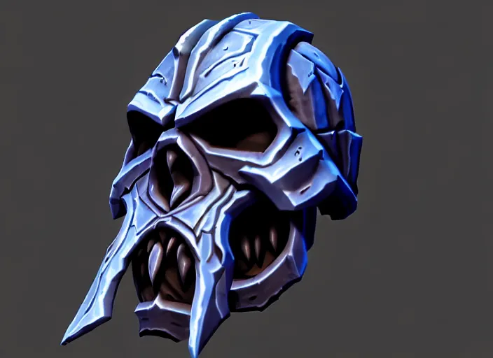 Image similar to cloaked wraith skull, stylized stl, 3 d render, activision blizzard style, hearthstone style, darksiders style