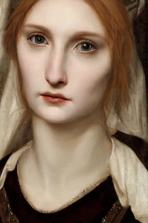 Prompt: hyperrealism extreme close-up portrait of hurted medieval beauty female pale skin, wearing dark silk, in style of classicism