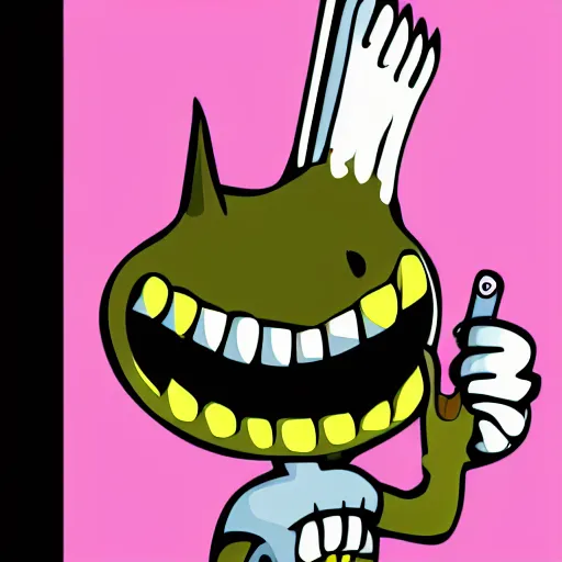 Image similar to clipart of toothy, the cute toothbrush character, nightmare fuel, deviantart, 8 k
