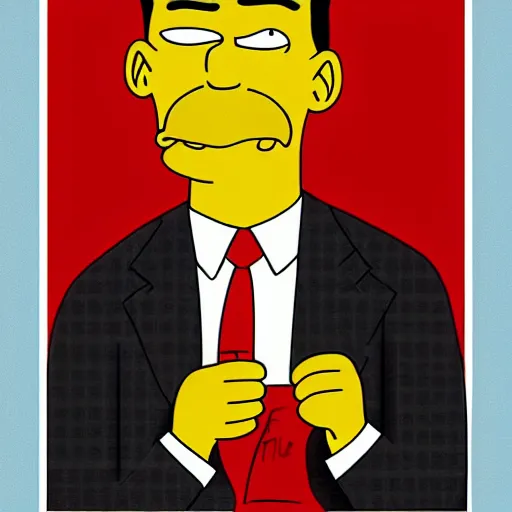 Image similar to “ a portrait of obama in the simpsons ”