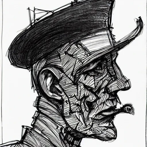 Image similar to a realistic yet scraggly portrait sketch of the side profile of a stern and sophisticated steam powered giraffe, trending on artstation, intricate details, in the style of frank auerbach, in the style of sergio aragones, in the style of martin ansin, in the style of david aja, in the style of mattias adolfsson