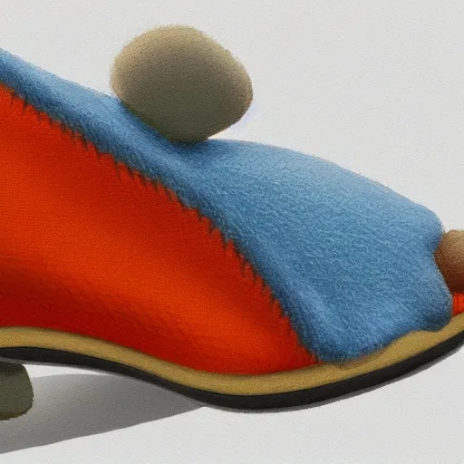 Image similar to concept art of a pokemon slipper, 4 k, highly detailed, hd