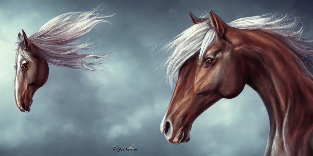 Image similar to a horse, fantasy creature, fantasy, digital art, highly detalied