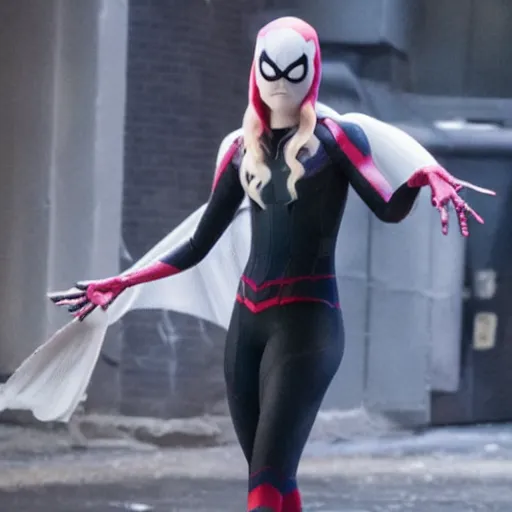 Image similar to Emma Stone as Spider Gwen in the new Spider-Man movie