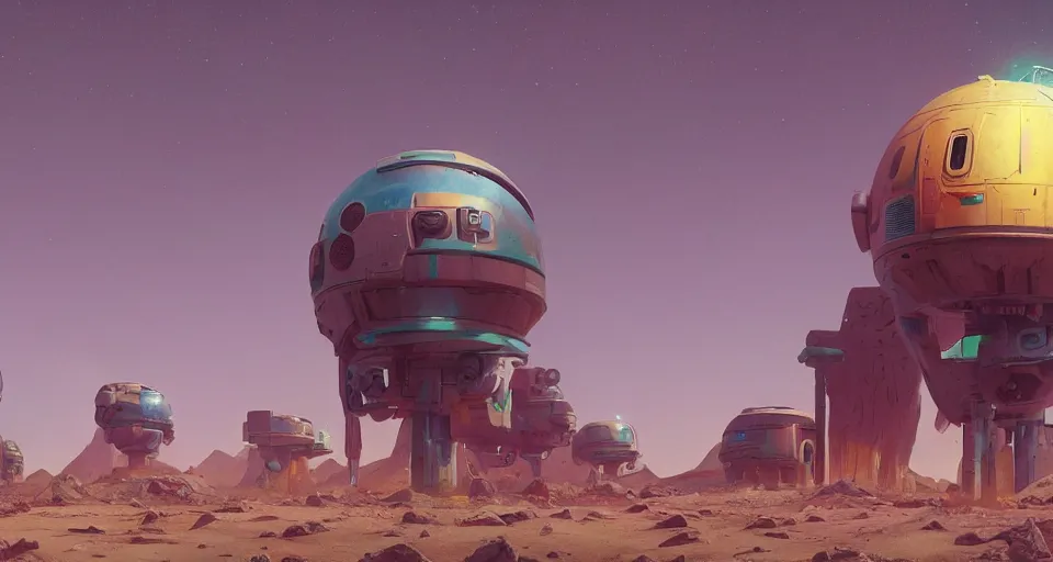 Image similar to A martian outpost, rendered by simon stålenhag, rendered by Beeple, Makoto Shinkai, syd meade, environment concept, digital art, starwars, unreal engine, 3 point perspective, WLOP, trending on artstation, low level, 4K UHD image, octane render,