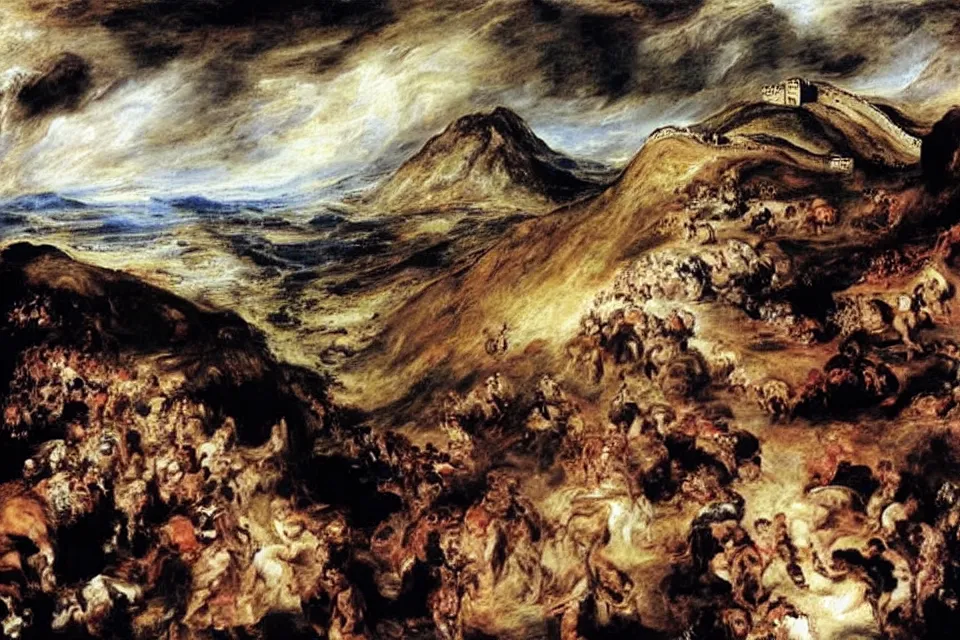 Image similar to the great wall, peter paul rubens.