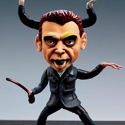 Image similar to a francis bacon bull stop motion vinyl action figure, plastic, toy, butcher billy style