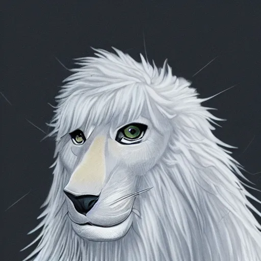 Image similar to extremely detailed cartoon portrait of a white panter with a very long fur and a wizard hat, fantasy, trending on artstation, heroic pose, illustration, highly detailed, profile picture, 8k