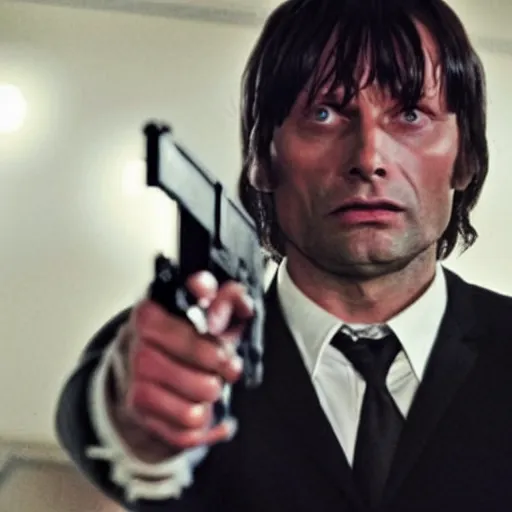 Image similar to Mads Mikkelsen starring in Pulp Fiction as main character