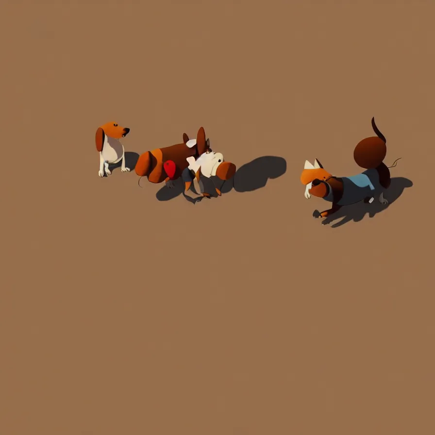 Image similar to Goro Fujita illustrating A dog on a flat background, art by Goro Fujita, sharp focus, highly detailed, ArtStation