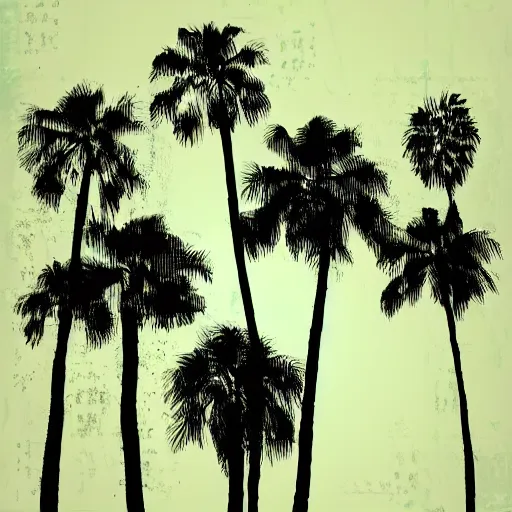 Image similar to palm trees by andy warhol, digital art, trending on artstation