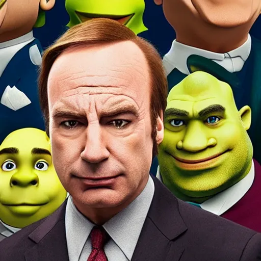 Image similar to Better call saul with shrek face