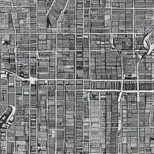 Image similar to map of a city Block of new york, after the zombie-apocalypse, top down perspecrive