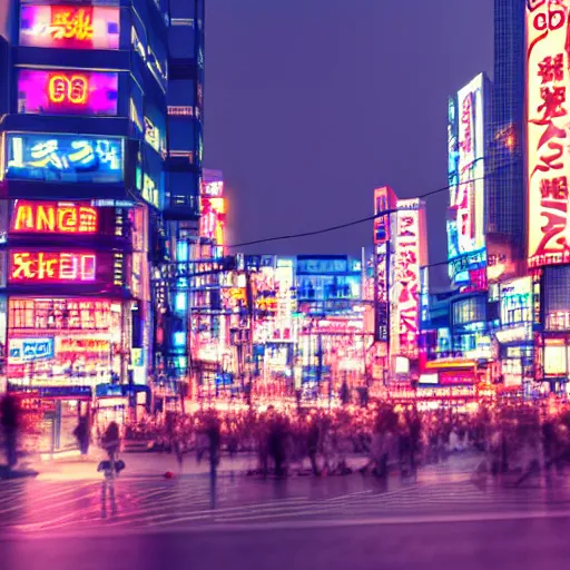 Image similar to akihabara at night neon glow angelic lighting, dramatic street - view 8 k dslr render by autodesk