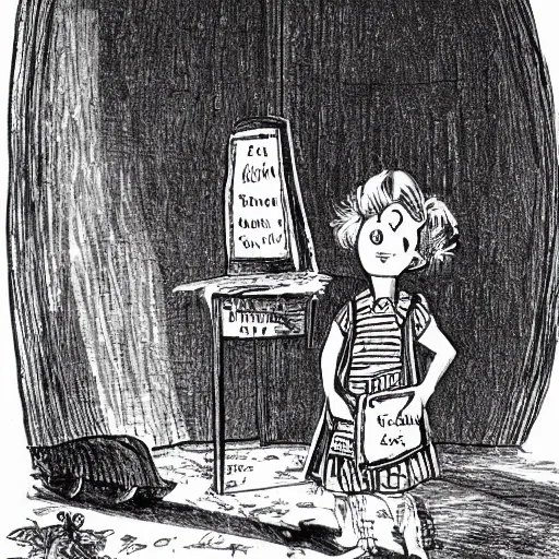 Prompt: highly detail illustrations from the (Phantom Tollbooth)