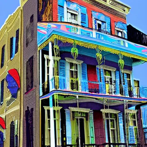 Prompt: the good god zeus in a marvelous and appropriate tuxedo standing in new orleans ; technicolor radioactive wax nanodetailed vinyl architecture