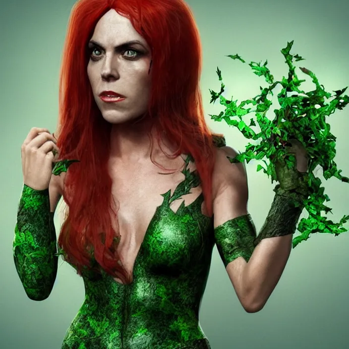 Image similar to portrait of Melanie C as a Poison Ivy in Batman & Robin 1997. intricate artwork. by Tooth Wu, wlop, beeple, dan mumford. octane render, trending on artstation, greg rutkowski very coherent symmetrical artwork. cinematic, hyper realism, high detail, octane render, 8k