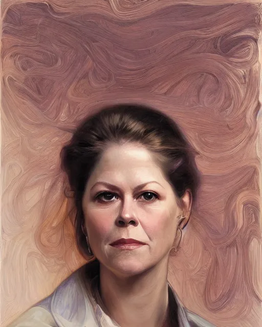 Prompt: portrait of elizabeth montgomery by Mandy Jurgens and Richard Schmid and chuck close and mucha