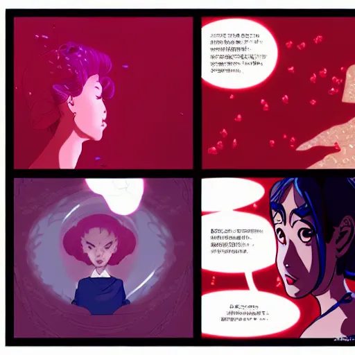 Prompt: portrait, princess, roses, satoshi kon, ethereal, glossy, laurie greasley, unconscious, illusions, intuition