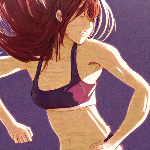 Image similar to anime style, female beach volley player, futuristic sport clothing, on the bach, standing pose, brown short hair, hair down, symmetrical facial features, from arknights, hyper realistic, rule of thirds, extreme detail, 4 k drawing, safebooru, realistic lighting, by alphonse mucha, greg rutkowski, sharp focus, backlit