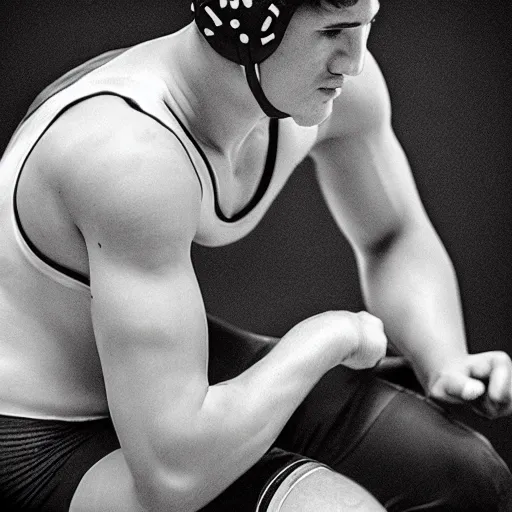 Image similar to “a realistic detailed photo of a college wrestler called Daton Fix”