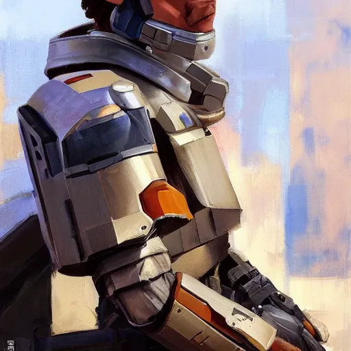 Prompt: greg manchess portrait painting of armored han solo as overwatch character, medium shot, asymmetrical, profile picture, organic painting, sunny day, matte painting, bold shapes, hard edges, street art, trending on artstation, by huang guangjian and gil elvgren and sachin teng