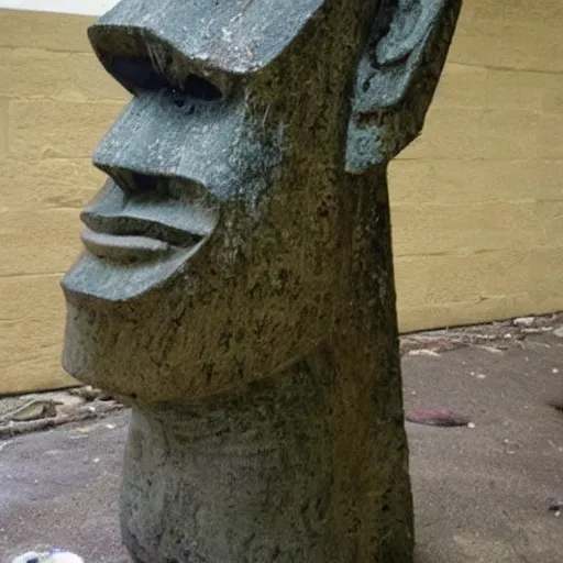 Image similar to anime schoolgirl easter island head