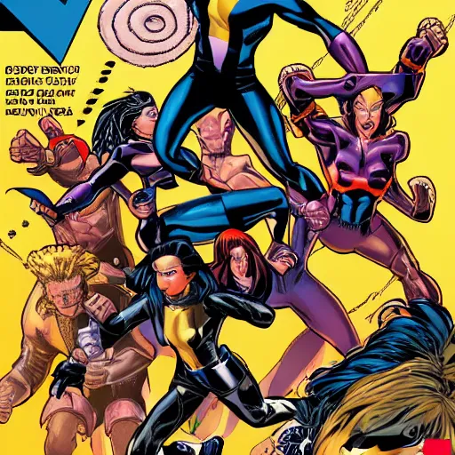 Image similar to X-men cover by Rob Lee, rob Lee, rob Lee, rob Lee, pouches, straps, pockets