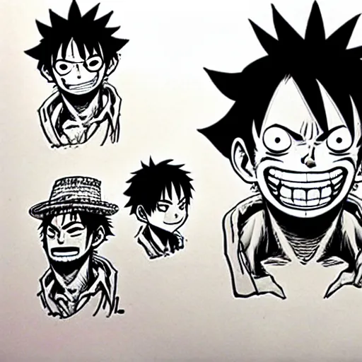 Image similar to luffy by kim jung gi