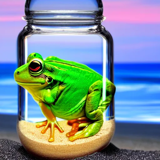 Girl Looking At Frog In Jar Closeup High-Res Stock Photo - Getty