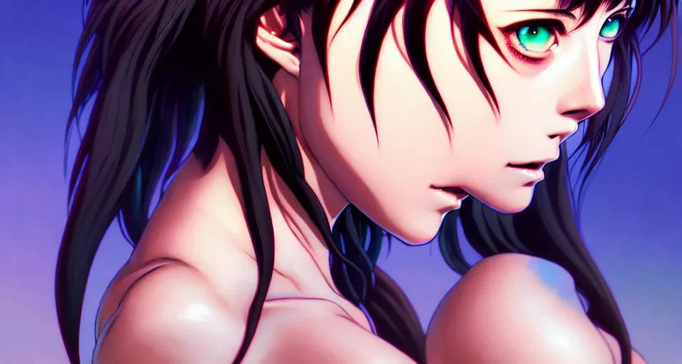 Image similar to a portrait of revy from black lagoon manga, symmetrical eyes, symmetrical face, art by lois van baarle and loish and ross tran and rossdraws and sam yang and samdoesarts and artgerm, digital art, highly detailed, intricate, sharp focus, trending on artstation hq, deviantart, unreal engine 5, 4 k uhd image