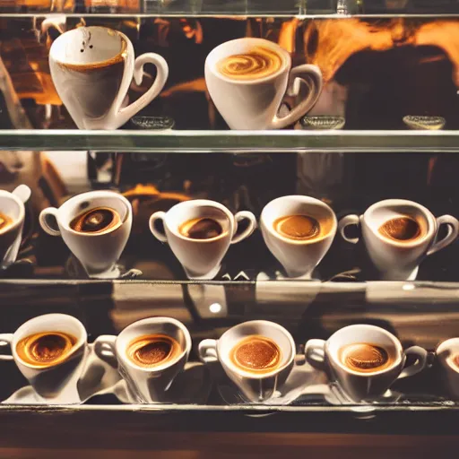 Prompt: professional quality photography of beautifully displayed espresso