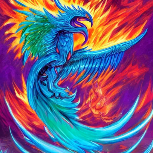 Image similar to fantasy art phoenix rising from ashes