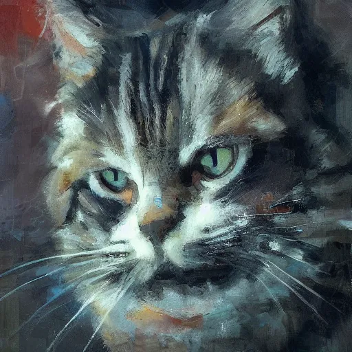 Prompt: nick offerman with body of a cat morphed together, hybrid, jeremy mann painting