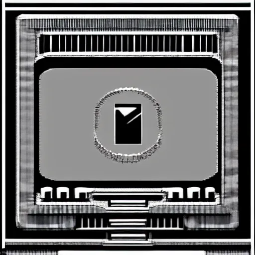 Image similar to a macintosh computer in the style of m. c. escher