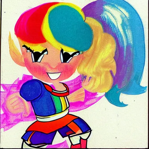 Image similar to “concept art of rainbow brite”