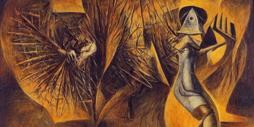 Prompt: random art in the style of remedios varo