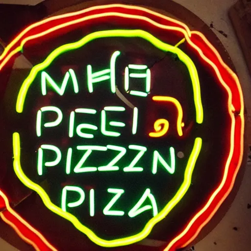 Prompt: neon pizza